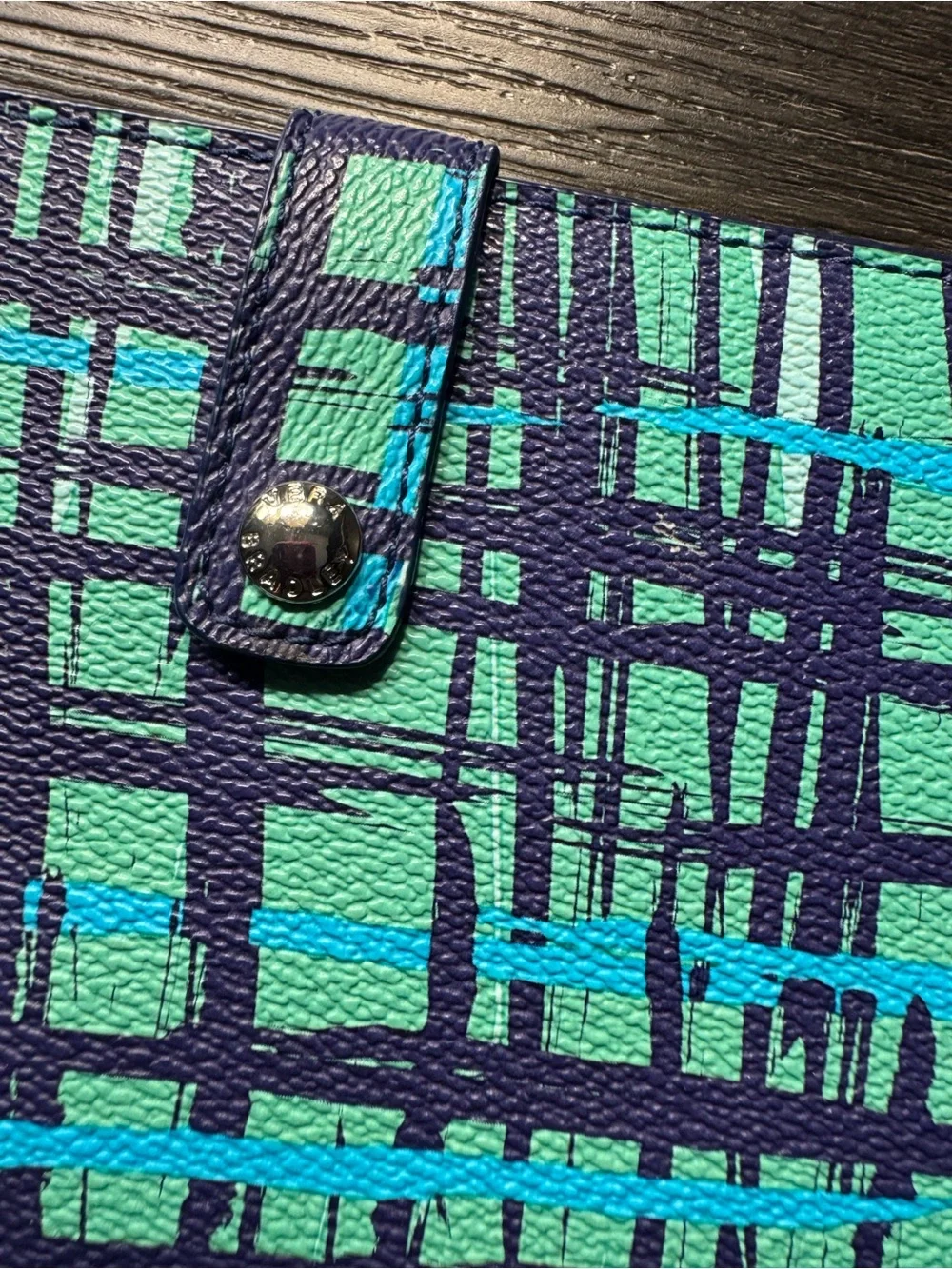 Vera Bradley Teal and Navy Plaid Wallet - Picture 4 of 7